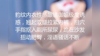 豹纹内衣性感眼镜御姐极度诱惑，翘起双腿拉紧内裤，掰穴手指抠入厕所尿尿，跪在沙发扭动肥臀，淫语骚话不断