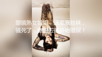 眼镜熟女姐姐，逼里塞丝袜，骚死了，塞进去就开始撒尿！